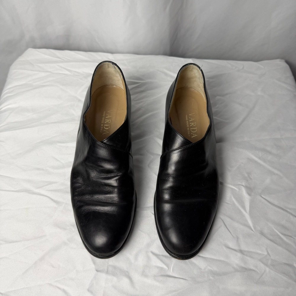 VTG Varda Women's Handmade Italy Leather Almond Toe Slip-On Shoes Sz 6, 1" Heel